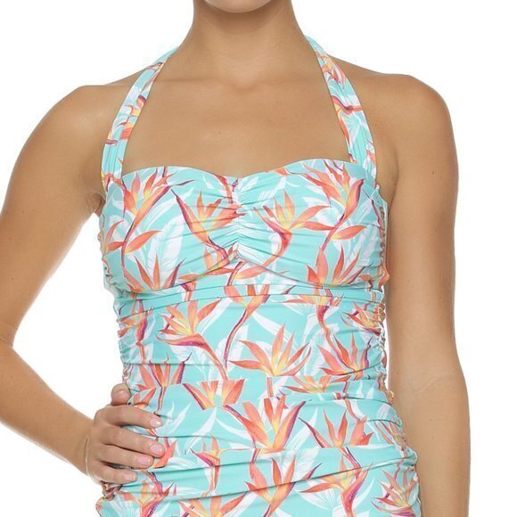 Helen Jon | Blue & Red Fire Island Convertible Tankini Set  Swim Women Size M L - Picture 2 of 11